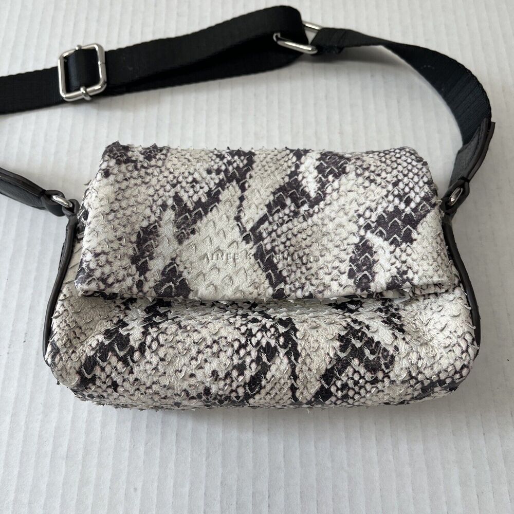 Aimee Kestenberg  Broadway Mini Crossbody Snakeskin Leather Handbag